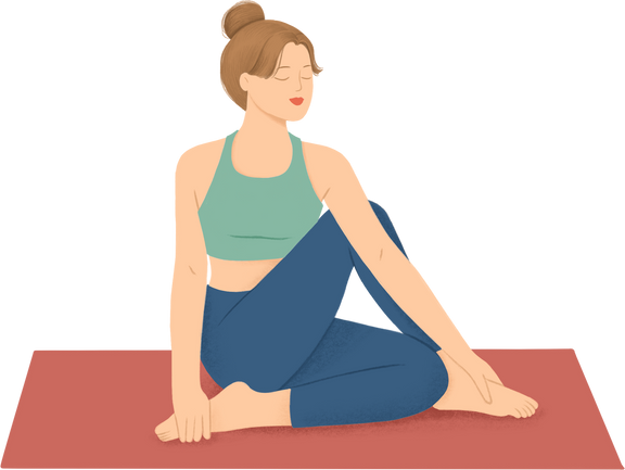 Girl yoga illustration